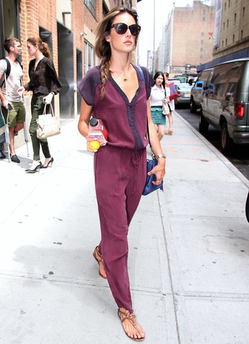 Alessandra Ambrosio worked a colorblock Gypsy05 jumpsuit with a blue bag in NYC.
Alessandra Ambrosio worked a colorblock Gypsy05 jumpsuit with a blue bag in NYC.