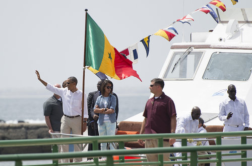 President Obama waved as he and Malia walked from a boat off the coast of Dakar in June.
President Obama waved as he and Malia walked from a boat off the coast of Dakar in June.