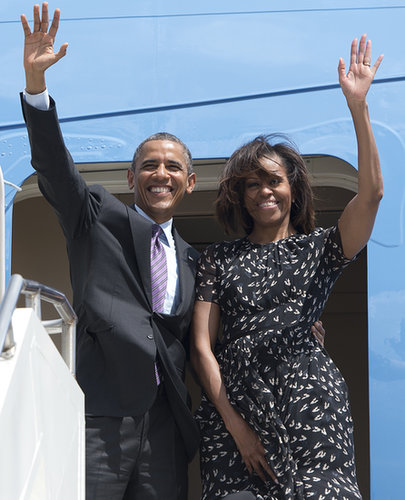 The Obamas waved to onlookers as they left Dar es Salaam, Tanzania, in July.
The Obamas waved to onlookers as they left Dar es Salaam, Tanzania, in July.