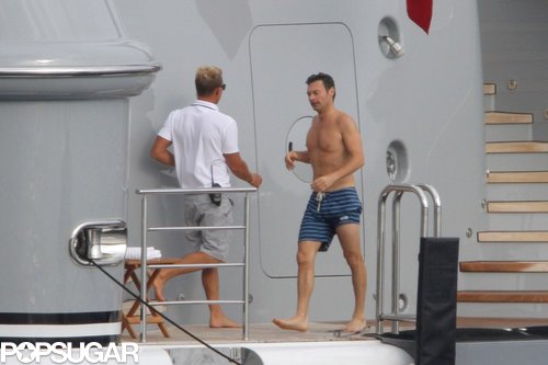 Ryan Seacrest went shirtless for a dip in the sea.
Ryan Seacrest went shirtless for a dip in the sea.