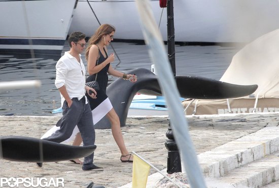 Ryan Seacrest and Dominique Piek walked to a boat.
Ryan Seacrest and Dominique Piek walked to a boat.