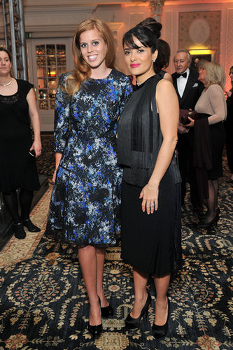 Princess Beatrice and Salma Hayek met each other in November 2012 at the British Fashion Awards in London.
Princess Beatrice and Salma Hayek met each other in November 2012 at the British Fashion Awards in London.