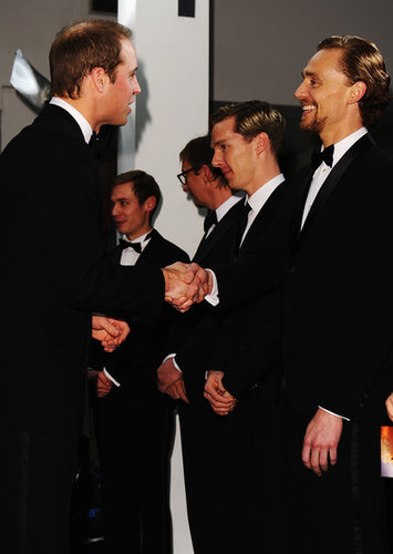 Prince William met Tom Hiddleston at the UK premiere of War Horse in January 2012.
Prince William met Tom Hiddleston at the UK premiere of War Horse in January 2012.