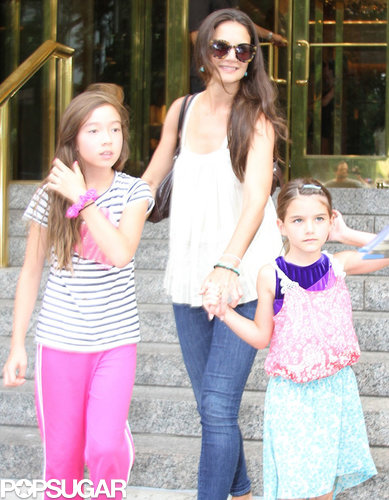 Katie Holmes held Suri Cruise's hand for a playdate in NYC.
Katie Holmes held Suri Cruise's hand for a playdate in NYC.