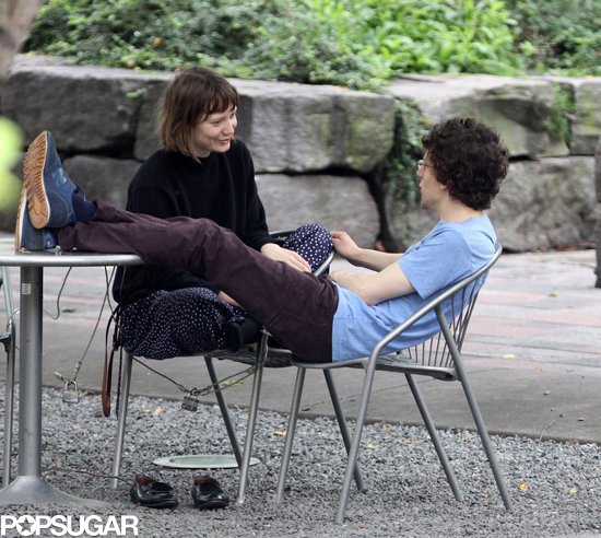 Jesse Eisenberg and Mia Wasikowska got romantic in a Toronto park.
Jesse Eisenberg and Mia Wasikowska got romantic in a Toronto park.