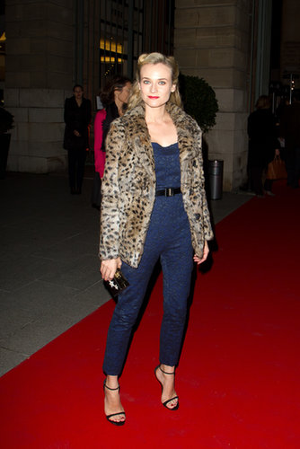 When visiting the City of Light you better bring your fashion A-game, and in 2012 Diane most definitely did. The star took us back to a much simpler and stylish time donning a formfitting Jason Wu jumpsuit, plush leopard coat, and retro-chic curls.
When visiting the City of Light you better bring your fashion A-game, and in 2012 Diane most definitely did. The star took us back to a much simpler and stylish time donning a formfitting Jason Wu jumpsuit, plush leopard coat, and retro-chic curls.