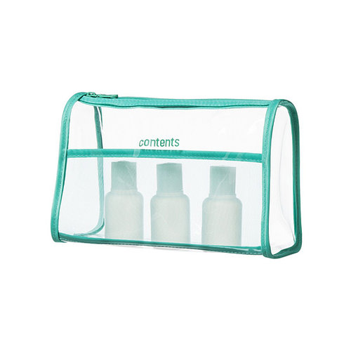 Refillable bottles come with the Contents Cosmetics Clutch ($10), so you have everything you need to make your trip through security check a breeze.
Refillable bottles come with the Contents Cosmetics Clutch ($10), so you have everything you need to make your trip through security check a breeze.