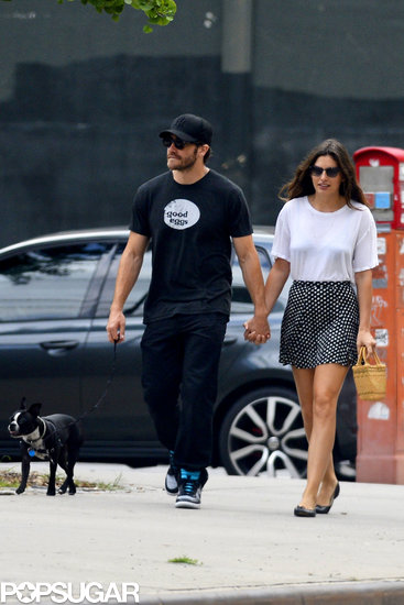 Jake Gyllenhaal and Alyssa Miller walked her dog Charlie.
Jake Gyllenhaal and Alyssa Miller walked her dog Charlie.