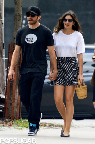 Jake Gyllenhaal held hands with girlfriend Alyssa Miller.
Jake Gyllenhaal held hands with girlfriend Alyssa Miller.