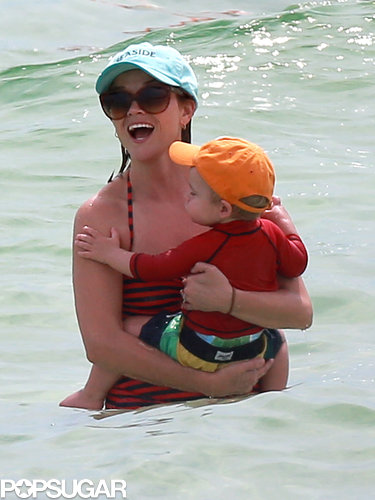 Reese Witherspoon cuddled with her son, Tennessee Toth, during a family vacation in Florida.
Reese Witherspoon cuddled with her son, Tennessee Toth, during a family vacation in Florida.