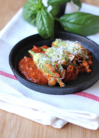 Bacon- and Mushroom-Stuffed Squash Blossoms Bacon- and Mushroom-Stuffed Squash Blossoms