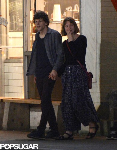 Jesse Eisenberg and Mia Wasikowska held hands for a night out with Robert Pattinson in Toronto.
Jesse Eisenberg and Mia Wasikowska held hands for a night out with Robert Pattinson in Toronto.