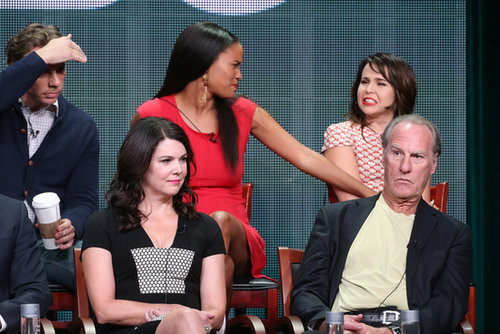 Lauren Graham, Mae Whitman, and Joy Bryant all shared stage time to talk about Parenthood.
Lauren Graham, Mae Whitman, and Joy Bryant all shared stage time to talk about Parenthood.
