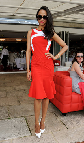 Zoe Saldana defined "red hot" at the Audi International Polo match.
Zoe Saldana defined "red hot" at the Audi International Polo match.