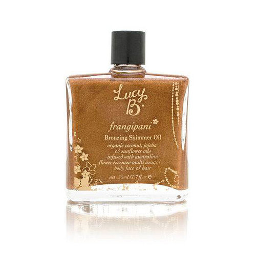 Lucy B Frangipani Bronzing Shimmer Oil ($48) smells heavenly without any artificial, allergy-causing fragrances. It leaves you with a pretty, light-diffusing bronze sheen that's great for exposed legs and arms.
Lucy B Frangipani Bronzing Shimmer Oil ($48) smells heavenly without any artificial, allergy-causing fragrances. It leaves you with a pretty, light-diffusing bronze sheen that's great for exposed legs and arms.