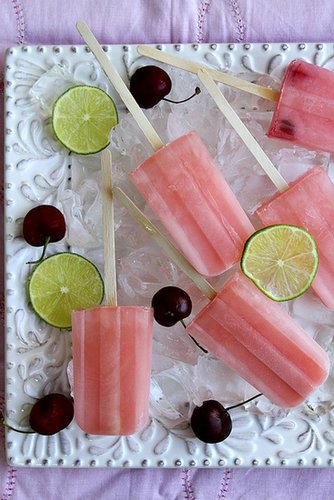 Cherry-Limeade Popsicles Cherry-Limeade Popsicles