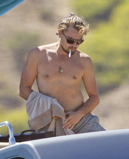 Leonardo DiCaprio was shirtless in Ibiza on Friday.
Leonardo DiCaprio was shirtless in Ibiza on Friday.