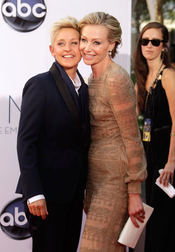 Portia de Rossi and Ellen DeGeneres shared a cuddle at the Emmy Awards in September 2012.
Portia de Rossi and Ellen DeGeneres shared a cuddle at the Emmy Awards in September 2012.