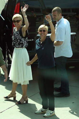 Portia de Rossi and Ellen DeGeneres waved to fans in Australia in March 2013.
Portia de Rossi and Ellen DeGeneres waved to fans in Australia in March 2013.