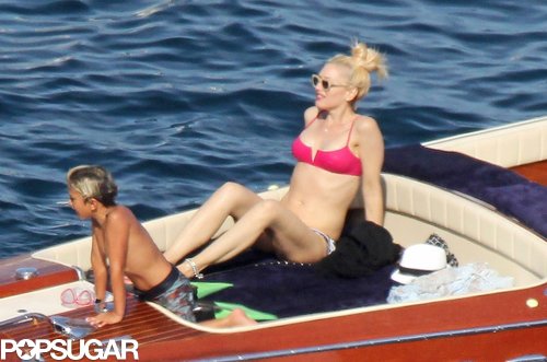 Gwen Stefani showed off her bikini body on a boat with her son Kingston while vacationing in the South of France.
Gwen Stefani showed off her bikini body on a boat with her son Kingston while vacationing in the South of France.