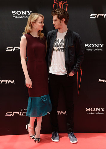 Emma Stone and Andrew Garfield shared a red carpet moment in Madrid in June 2012.
Emma Stone and Andrew Garfield shared a red carpet moment in Madrid in June 2012.