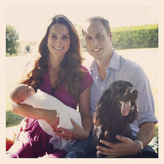 The palace released Prince George's first family portrait, which included his parents, Kate Middleton and Prince William, as well as their dog, Lupo. The picture was snapped by Kate's dad, Michael Middleton, while the trio visited the Middletons' family home in Bucklebury.
Source: Instagram user clarencehouse
The palace released Prince George's first family portrait, which included his parents, Kate Middleton and Prince William, as well as their dog, Lupo. The picture was snapped by Kate's dad, Michael Middleton, while the trio visited the Middletons' family home in Bucklebury.
Source: Instagram user clarencehouse