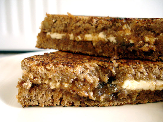 The classic: Peanut butter and jelly sandwich
The twist: Mediterranean PB&J
Back in the day, you only switched up your PB&J two ways: strawberry or grape jam and crunchy or soft peanut butter. These days, go a little crazy and whip up a totally new concoction. We like to call this one a Mediterranean-inspired marriage of a PB&J and a grilled cheese; it calls for fig jelly, almond butter, apple-walnut bread, and some crumbled feta. Consider it creamy, nutty, salty, and sweet all at once!
The classic: Peanut butter and jelly sandwich
The twist: Mediterranean PB&J
Back in the day, you only switched up your PB&J two ways: strawberry or grape jam and crunchy or soft peanut butter. These days, go a little crazy and whip up a totally new concoction. We like to call this one a Mediterranean-inspired marriage of a PB&J and a grilled cheese; it calls for fig jelly, almond butter, apple-walnut bread, and some crumbled feta. Consider it creamy, nutty, salty, and sweet all at once!