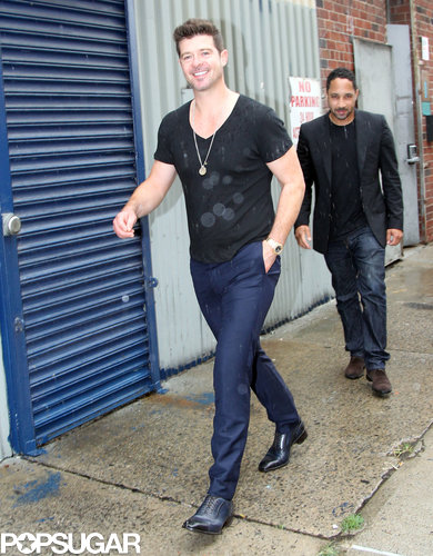 Robin Thicke arrived at the same studio as Miley Cyrus.
Robin Thicke arrived at the same studio as Miley Cyrus.