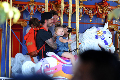 Harper Beckham was all smiles for a ride on a carousel during a trip to Disneyland with her parents, David Beckham and Victoria Beckham, and her brothers.
Harper Beckham was all smiles for a ride on a carousel during a trip to Disneyland with her parents, David Beckham and Victoria Beckham, and her brothers.