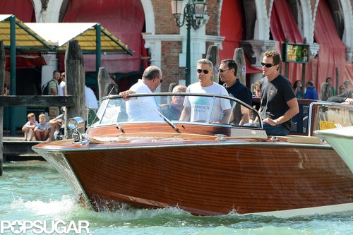 Sandra Bullock and George Clooney Cruise Into Venice Sandra Bullock and George Clooney Cruise Into Venice