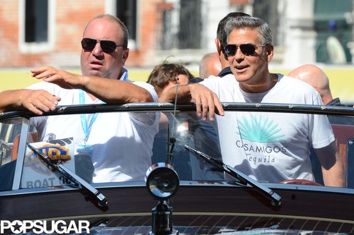 Sandra Bullock and George Clooney Cruise Into Venice Sandra Bullock and George Clooney Cruise Into Venice