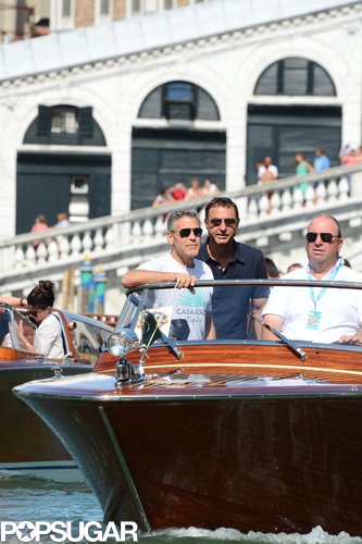 Sandra Bullock and George Clooney Cruise Into Venice Sandra Bullock and George Clooney Cruise Into Venice