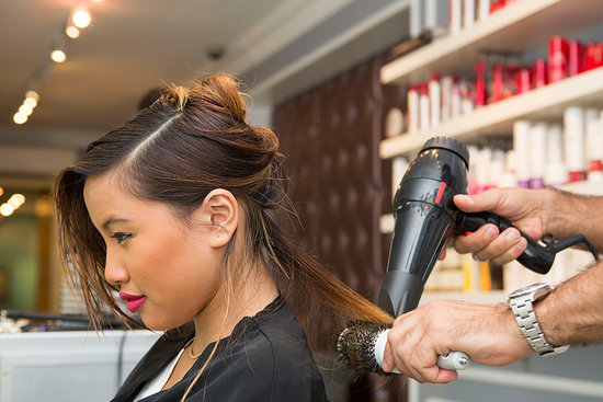 To create a crisp side part, Pipino recommends concentrating a little extra gel along the part to get that sleek, smooth result.
To create a crisp side part, Pipino recommends concentrating a little extra gel along the part to get that sleek, smooth result.