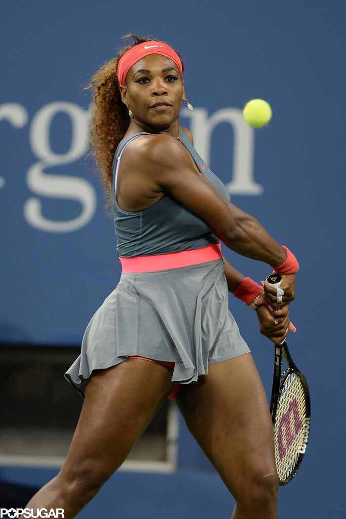 Serena Williams hit the court during day one of the US Open.
Serena Williams hit the court during day one of the US Open.