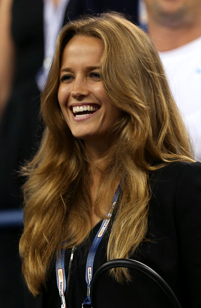 Andy Murray's girlfriend Kim Sears watched as he won his first men's singles match.
Andy Murray's girlfriend Kim Sears watched as he won his first men's singles match.