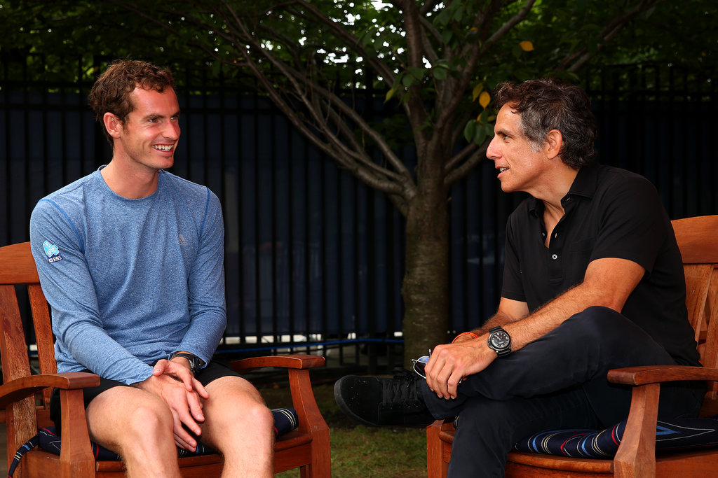 Andy Murray cracked up while talking to Ben Stiller at the US Open.
Andy Murray cracked up while talking to Ben Stiller at the US Open.