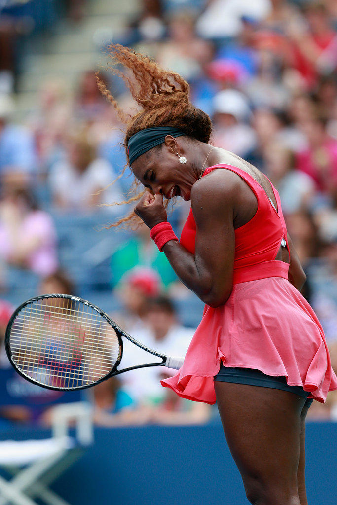Serena Williams celebrated her victory when she won her women's singles fourth-round match.
Serena Williams celebrated her victory when she won her women's singles fourth-round match.