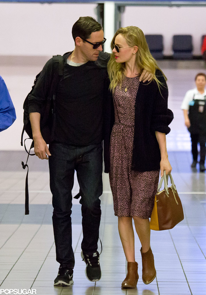 Kate Bosworth and Michael Polish showed PDA at the airport. Kate Bosworth and Michael Polish showed PDA at the airport.