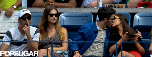 Nick Jonas and Joe Jonas watched the action with their girlfriends.
Nick Jonas and Joe Jonas watched the action with their girlfriends.