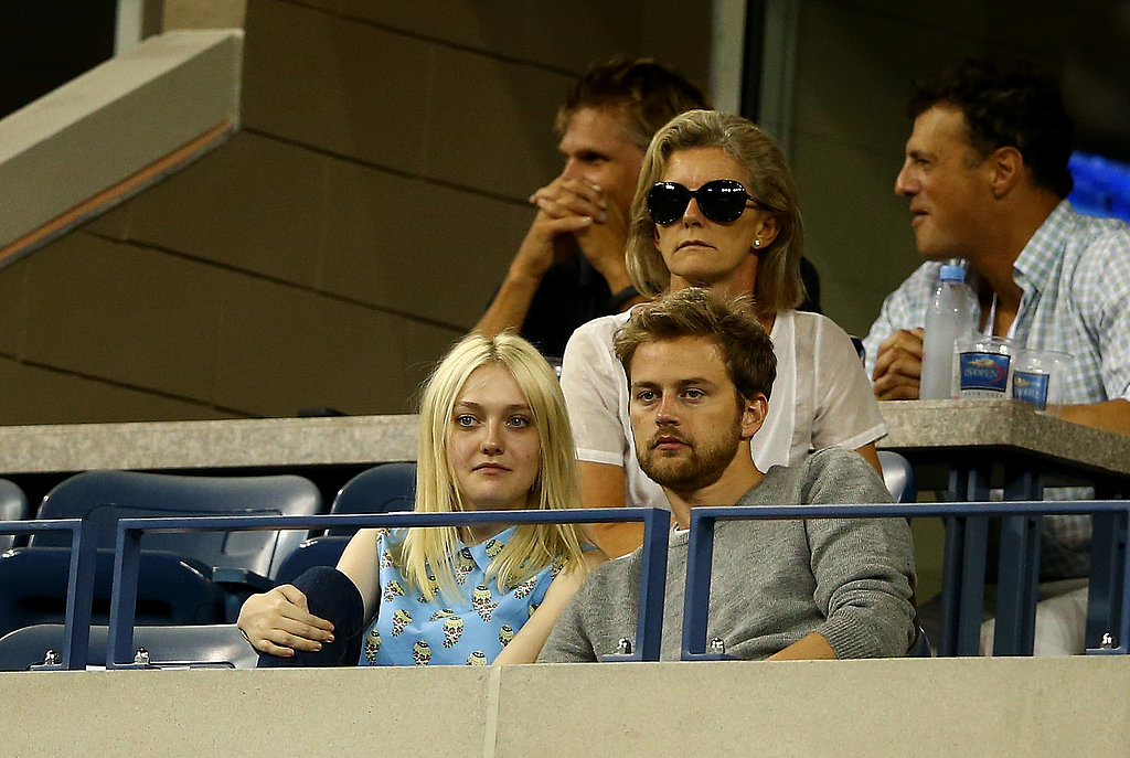 Dakota Fanning and her boyfriend, Jamie Strachan, cozied up in the stands of the US Open.
Dakota Fanning and her boyfriend, Jamie Strachan, cozied up in the stands of the US Open.
