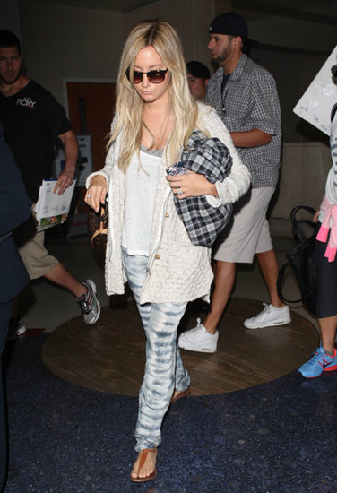Ashley Tisdale rocked these Gypsy05 tie-dyed pants ($187) while leaving town.
Ashley Tisdale rocked these Gypsy05 tie-dyed pants ($187) while leaving town.