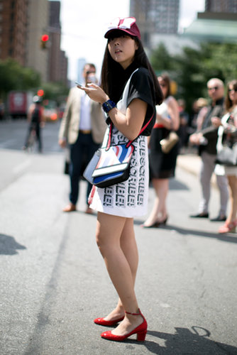 Susie Bubble put together a quirky, catchy color palette and echoed the hues with bold — but chic — low heels.
Susie Bubble put together a quirky, catchy color palette and echoed the hues with bold — but chic — low heels.