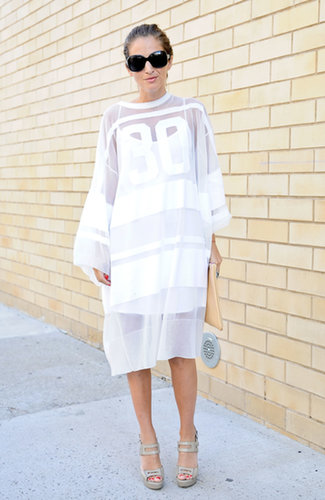 This jersey is more ethereal than sporty in a sheer white finish.
This jersey is more ethereal than sporty in a sheer white finish.