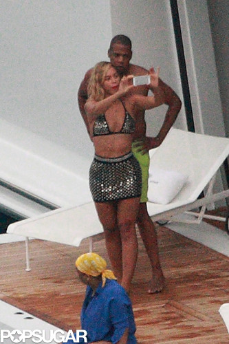 Beyoncé and Jay Z took a selfie on their yacht.
Beyoncé and Jay Z took a selfie on their yacht.