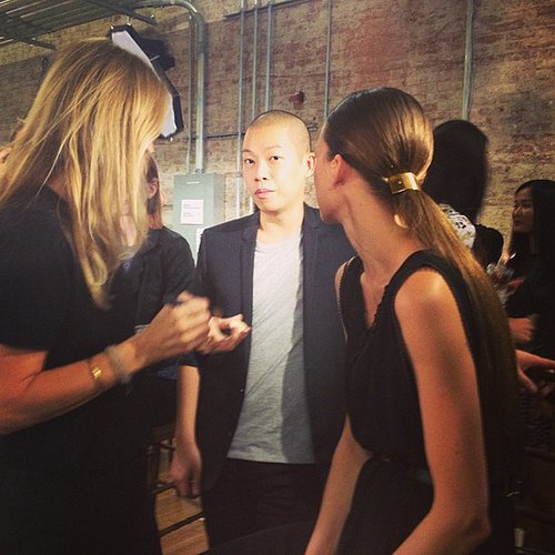 The man himself, Jason Wu, snapped backstage checking in with the Lancome makeup team.
The man himself, Jason Wu, snapped backstage checking in with the Lancome makeup team.