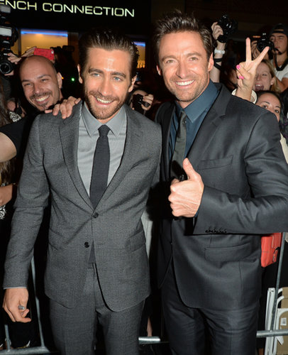 Jake Gyllenhaal and Hugh Jackman were all smiles on the red carpet at the Prisoners premiere.
Jake Gyllenhaal and Hugh Jackman were all smiles on the red carpet at the Prisoners premiere.
