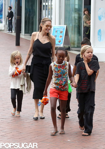 Angelina Jolie and the Kids Prep For Halloween Angelina Jolie and the Kids Prep For Halloween