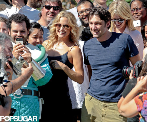 Kate Hudson, Zach Braff, and Josh Gad watched as Mandy Patinkin sounded a traditional shofar during their on-set Rosh Hashanah celebration in LA.
Kate Hudson, Zach Braff, and Josh Gad watched as Mandy Patinkin sounded a traditional shofar during their on-set Rosh Hashanah celebration in LA.