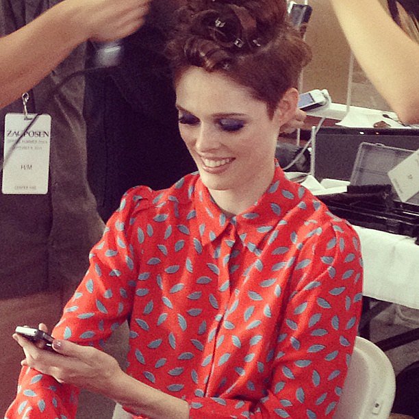 It's Coco Rocha yet again. This time we spotted her getting dolled up backstage at Zac Posen.
It's Coco Rocha yet again. This time we spotted her getting dolled up backstage at Zac Posen.