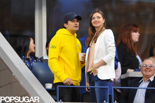Miranda Kerr and Orlando Bloom watched the US Open from the Time Warner Cable suite.
Miranda Kerr and Orlando Bloom watched the US Open from the Time Warner Cable suite.